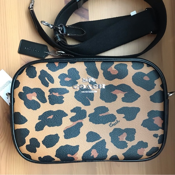 🐆 Coach Jamie Camera Bag In Signature Canvas With Leopard Print - Picture 3 of 11